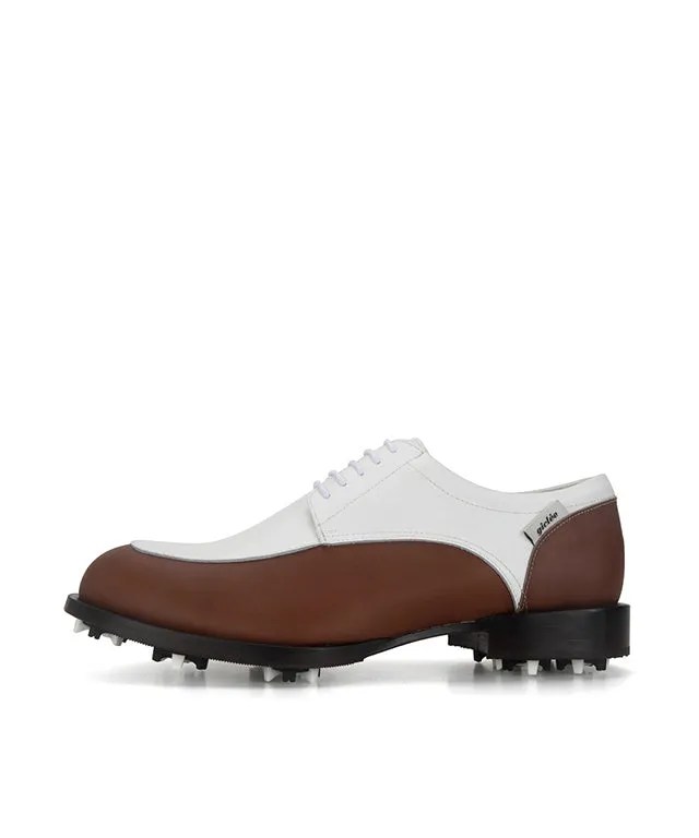 Giclee Unisex Oldies Goodies Premium Leather Golf Shoes - Brown