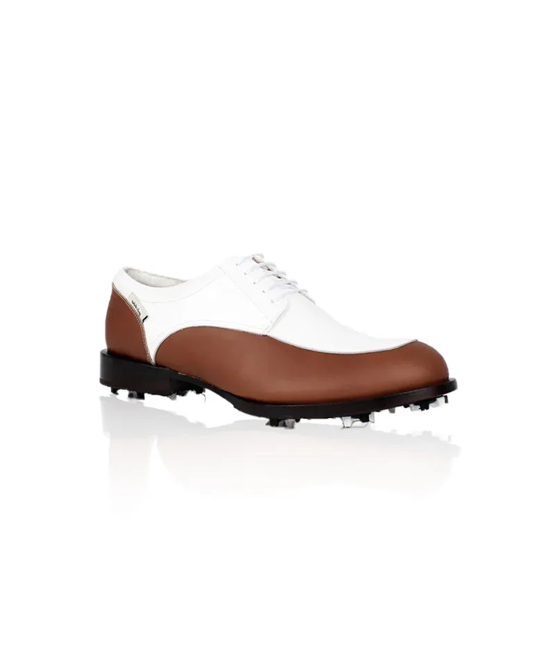 Giclee Unisex Oldies Goodies Premium Leather Golf Shoes - Brown