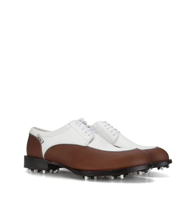 Giclee Unisex Oldies Goodies Premium Leather Golf Shoes - Brown
