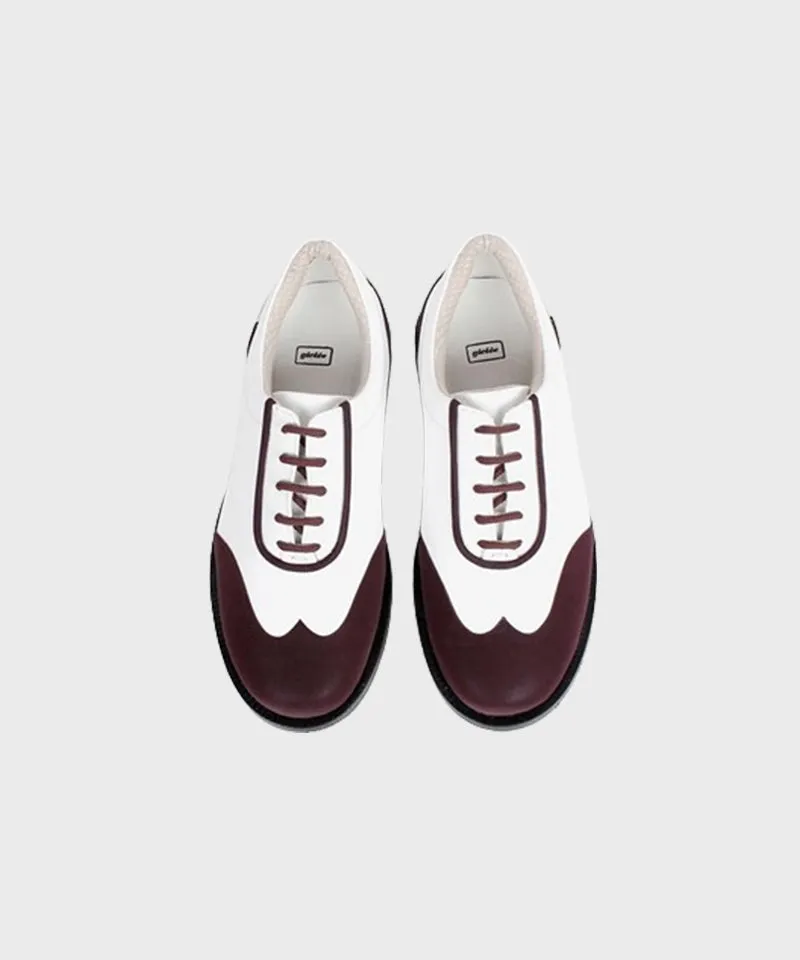 Giclee Women's Under Score Premium Leather Golf Shoes - Burgundy