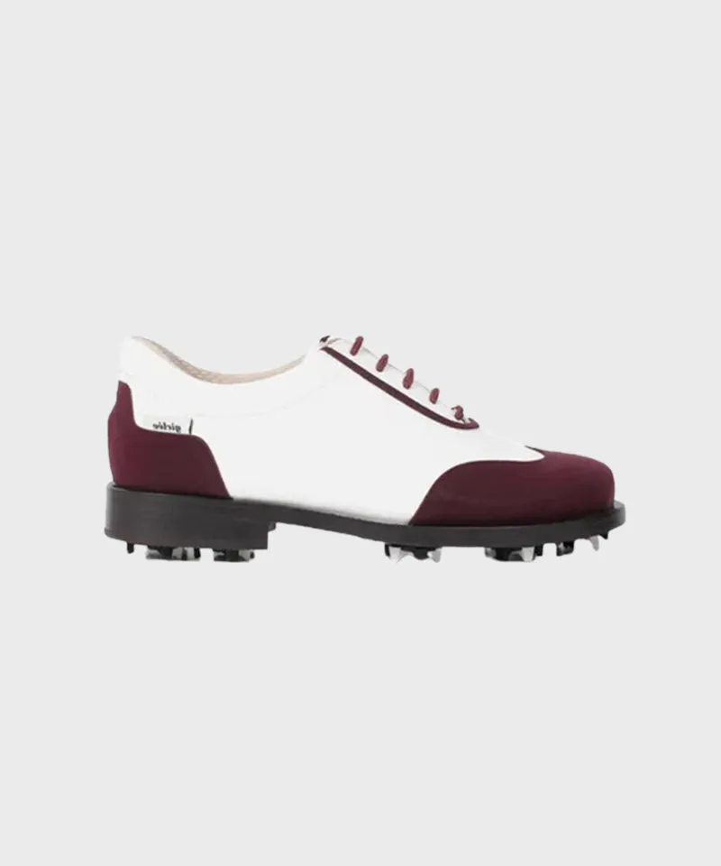Giclee Women's Under Score Premium Leather Golf Shoes - Burgundy