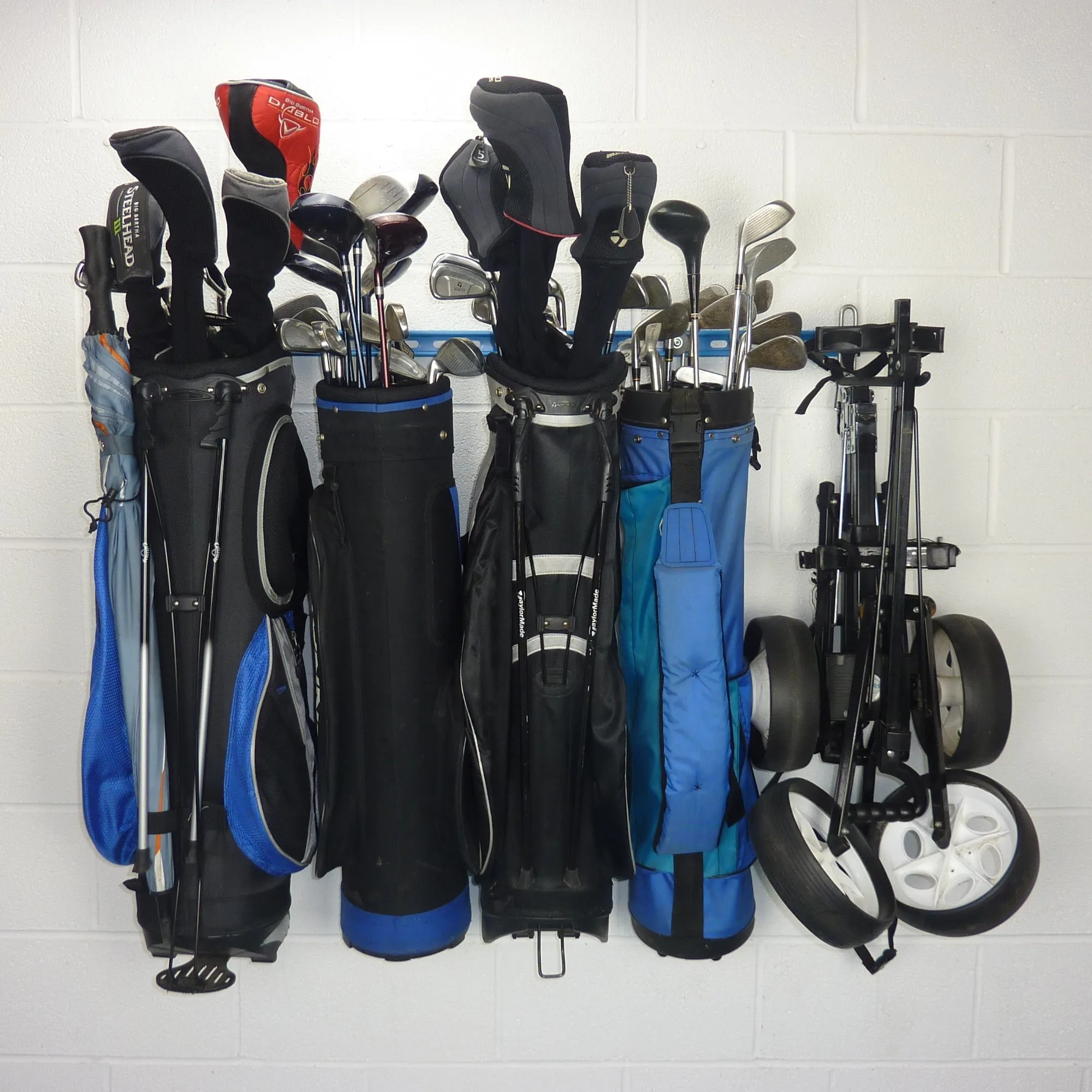 Golf Club Bag Storage Wall Hook & Organiser Rack