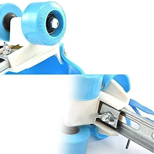 Halfknot Adjustable Plastic Roller Skates Inline Quad for Kids Age Group 5-12 Years 4 Wheel Skating Shoes (Blue)