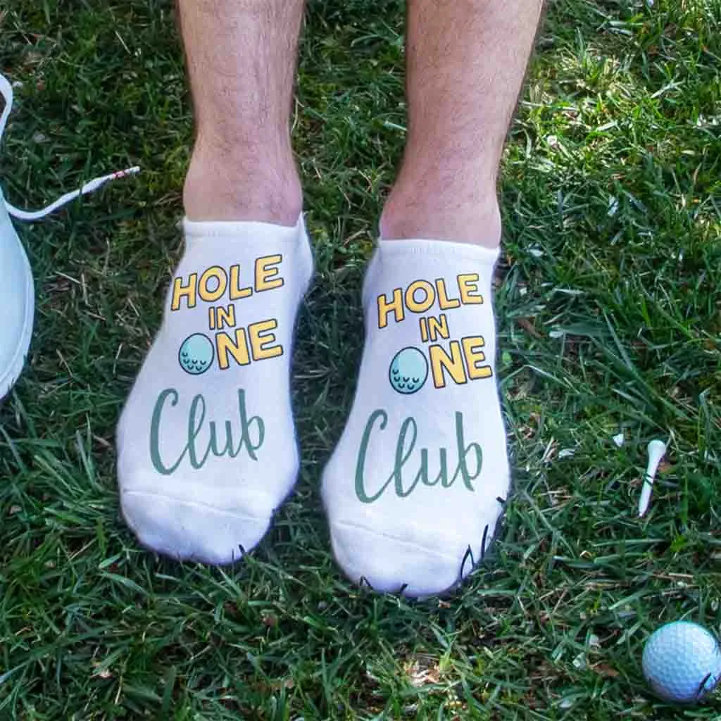 Hole-in-One Club Golf Socks – Funny No-Show Socks for Golfers, Men & Women