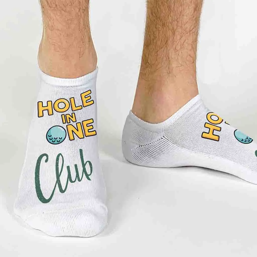 Hole-in-One Club Golf Socks – Funny No-Show Socks for Golfers, Men & Women