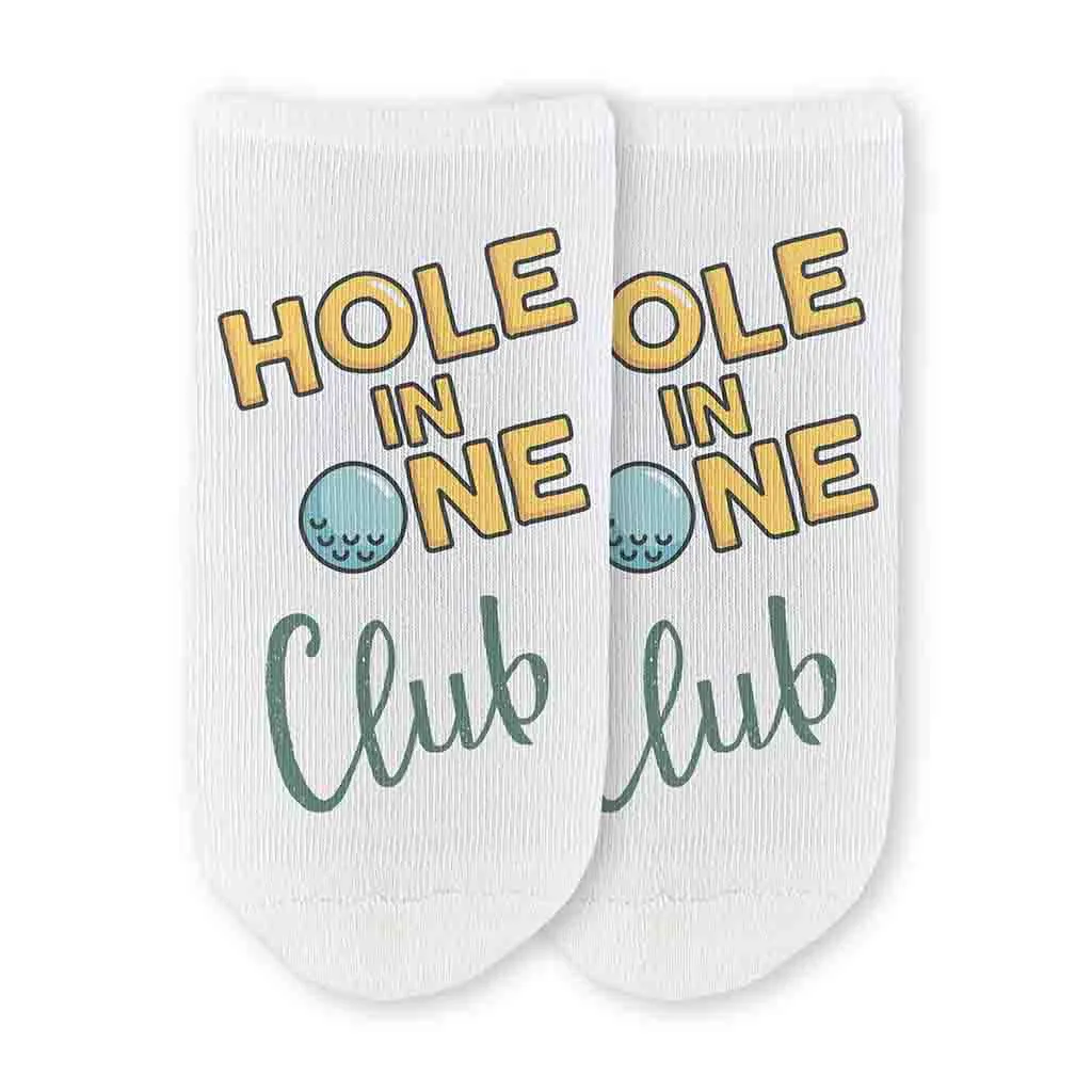 Hole-in-One Club Golf Socks – Funny No-Show Socks for Golfers, Men & Women