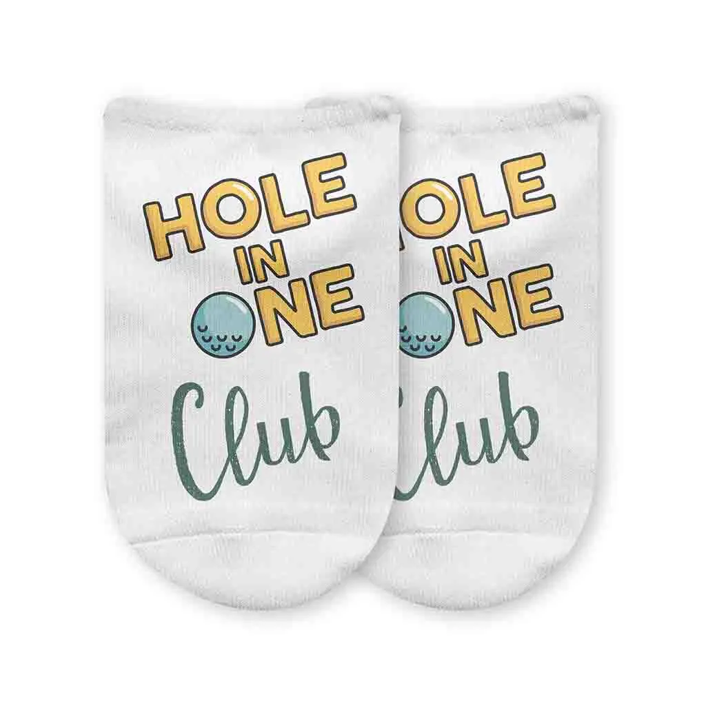 Hole-in-One Club Golf Socks – Funny No-Show Socks for Golfers, Men & Women