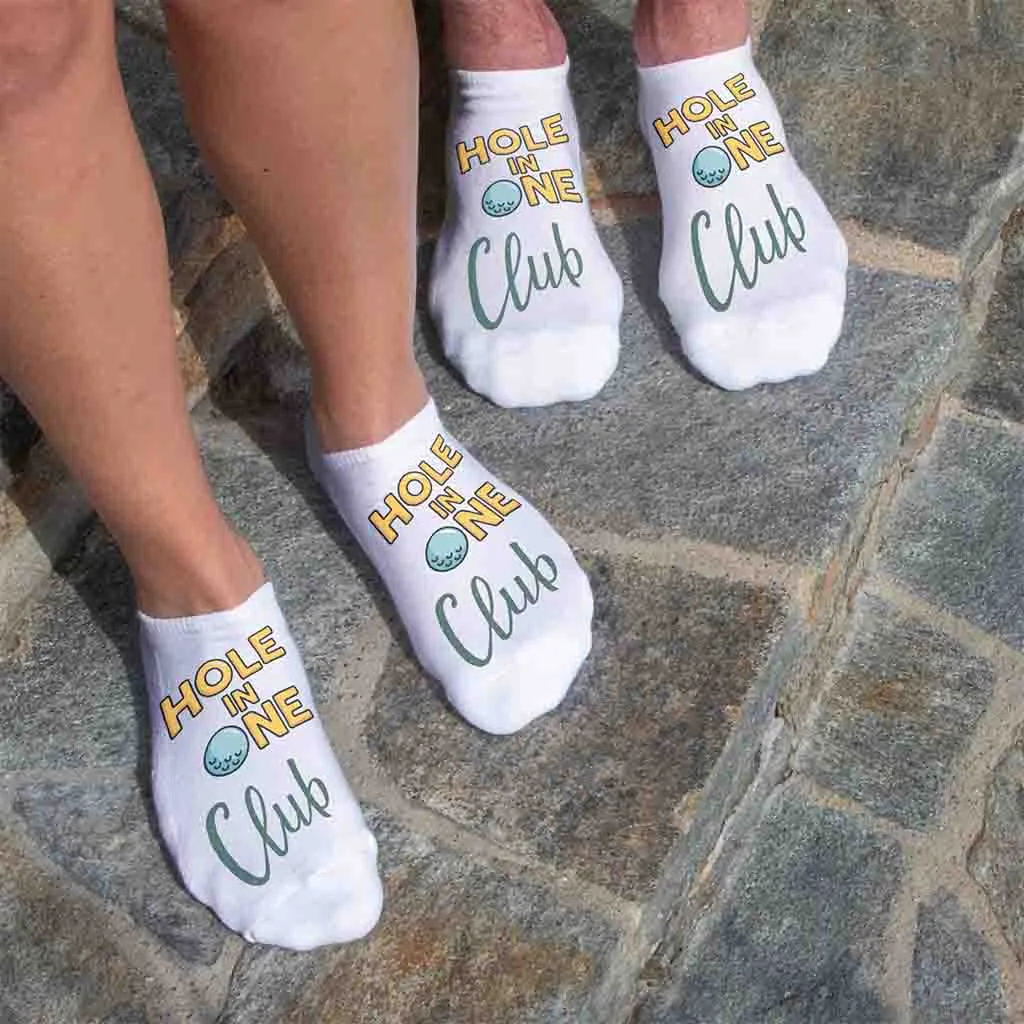 Hole-in-One Club Golf Socks – Funny No-Show Socks for Golfers, Men & Women