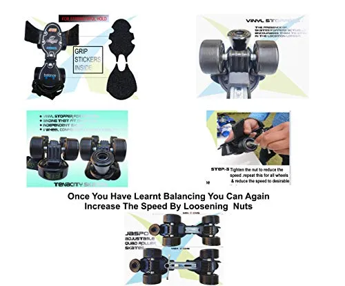 Jaspo Insane Adjustable Roller Blade Skates Suitable for Age Group (6-14 Years) (Dual)