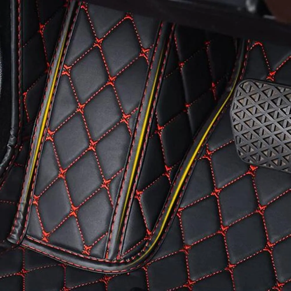 JTXWANG Custom Making Car Floor Mats for Audi BMW Cadillac Dodge Mercedes-Benz Ford Honda Infiniti Jeep Lexus Toyota Nissan Hyundai Kia 2002-2024 (5,Black Red)