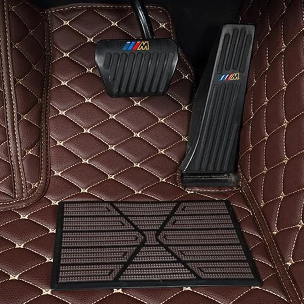JTXWANG Custom Making Car Floor Mats for Audi BMW Cadillac Dodge Mercedes-Benz Ford Honda Infiniti Jeep Lexus Toyota Nissan Hyundai Kia 2002-2024 (5,Black Red)
