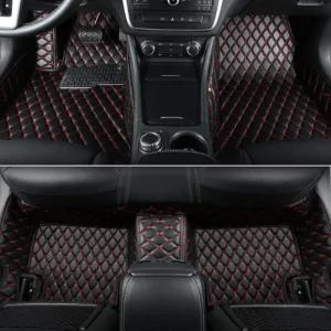 JTXWANG Custom Making Car Floor Mats for Audi BMW Cadillac Dodge Mercedes-Benz Ford Honda Infiniti Jeep Lexus Toyota Nissan Hyundai Kia 2002-2024 (5,Black Red)