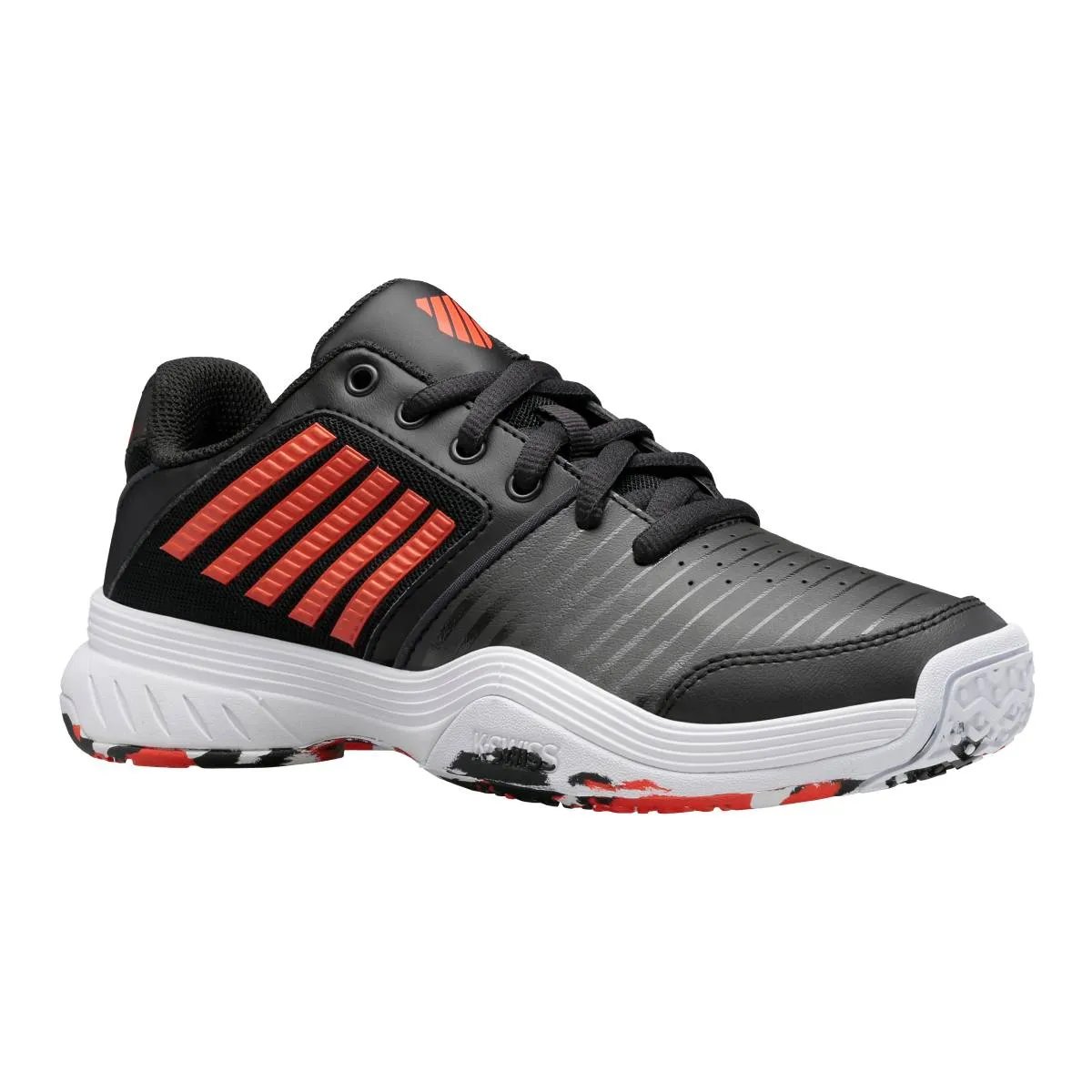 K-Swiss Court Express OMNI Junior Tennis Shoe (Black/White/Orange)