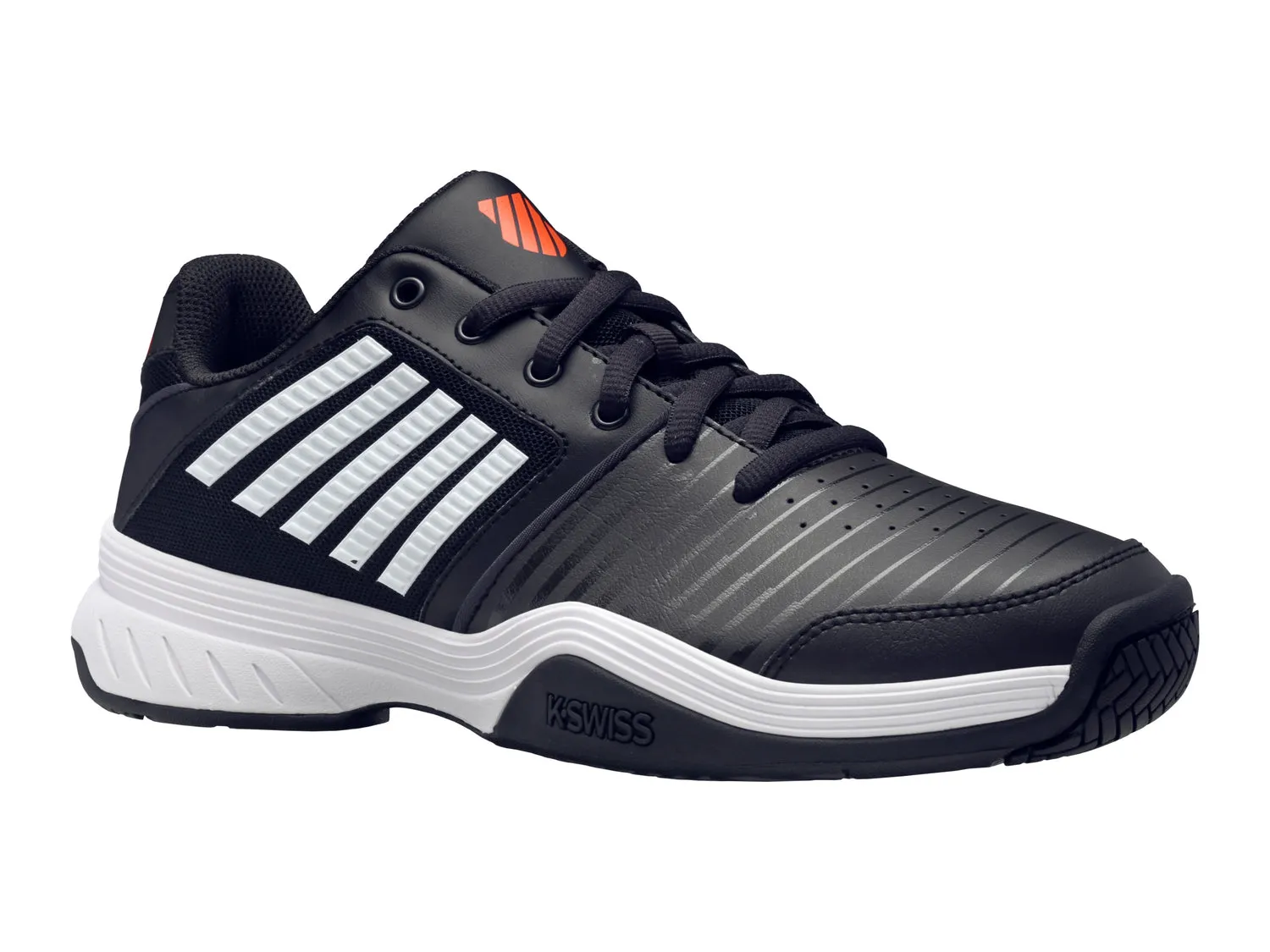 K-Swiss Men's Court Express Tennis Shoes in Jet Black/White/Spicy Orange