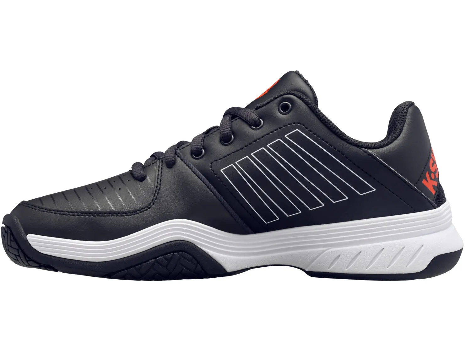 K-Swiss Men's Court Express Tennis Shoes in Jet Black/White/Spicy Orange