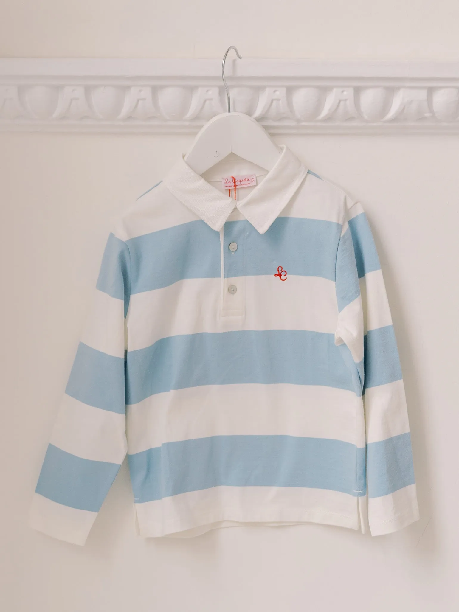 Light Blue Tijo Long Sleeve Boy Rugby Shirt