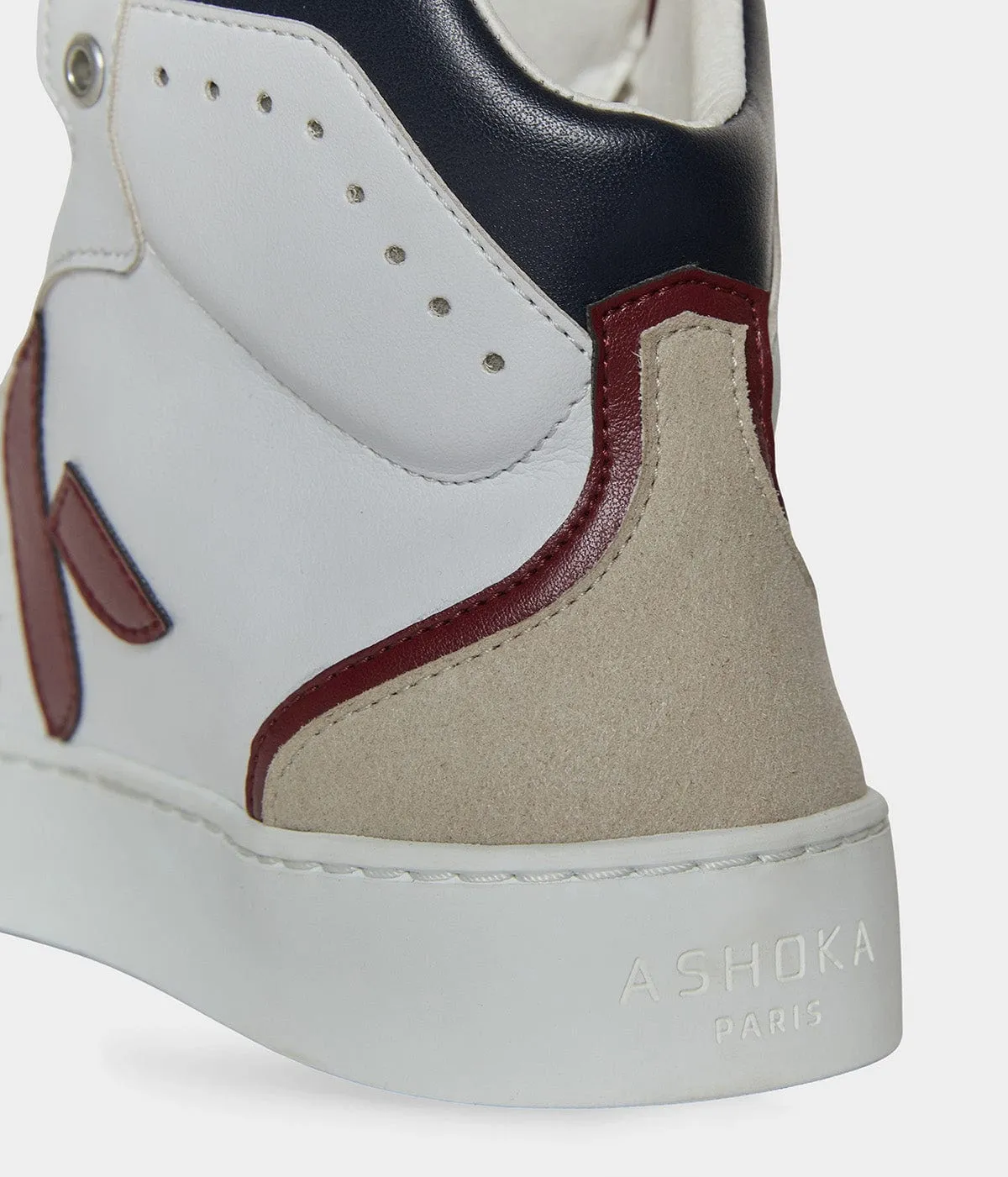 Mateo Unisex Biosourced & Recycled High-Top Sneakers | Burgundy & Navy