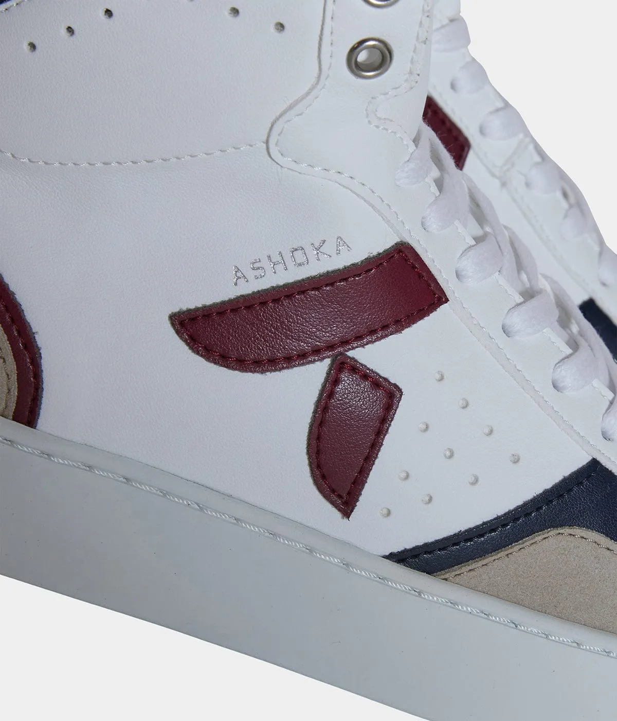 Mateo Unisex Biosourced & Recycled High-Top Sneakers | Burgundy & Navy