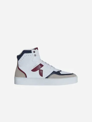 Mateo Unisex Biosourced & Recycled High-Top Sneakers | Burgundy & Navy