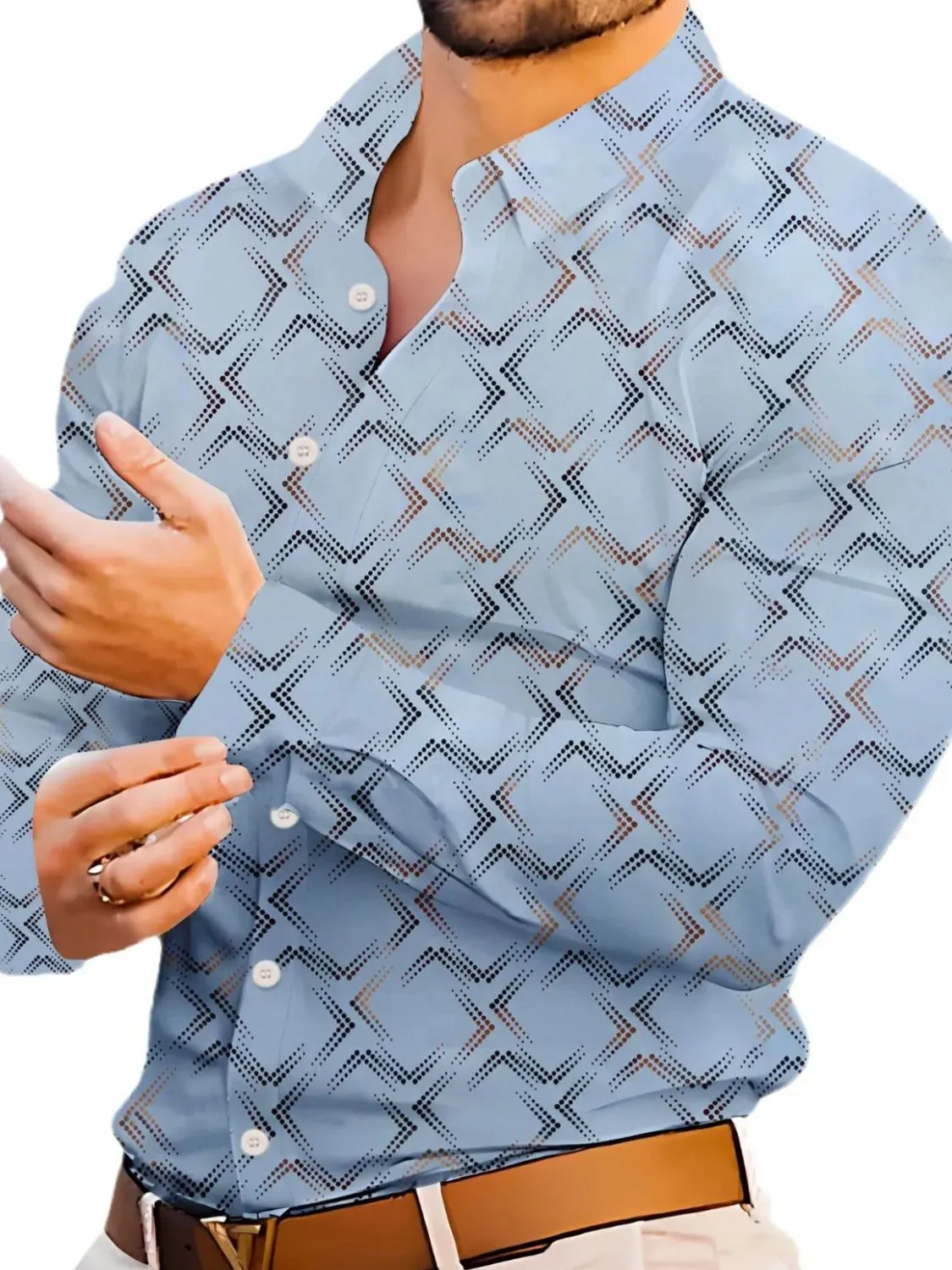 Men's Full Size Button Up Long Sleeve Shirt Plus Size