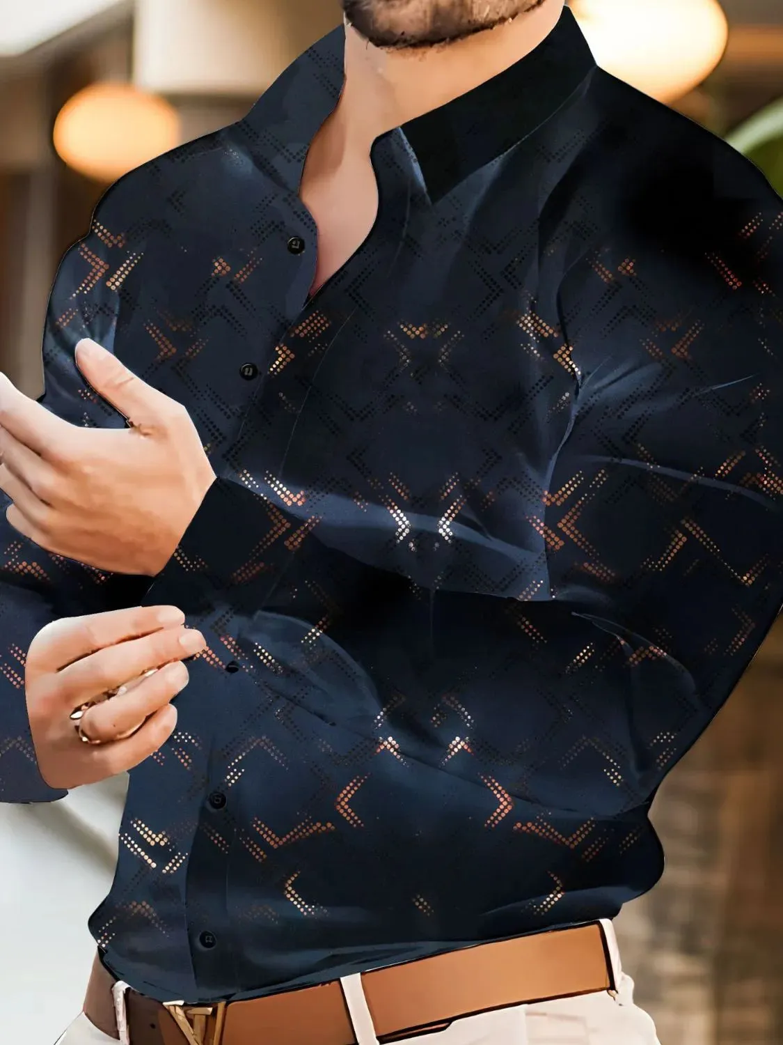 Men's Full Size Button Up Long Sleeve Shirt Plus Size