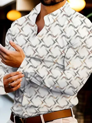 Men's Full Size Button Up Long Sleeve Shirt Plus Size