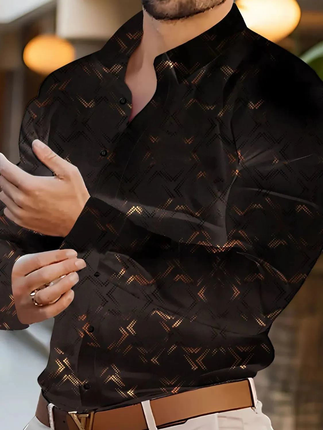 Men's Full Size Button Up Long Sleeve Shirt Plus Size
