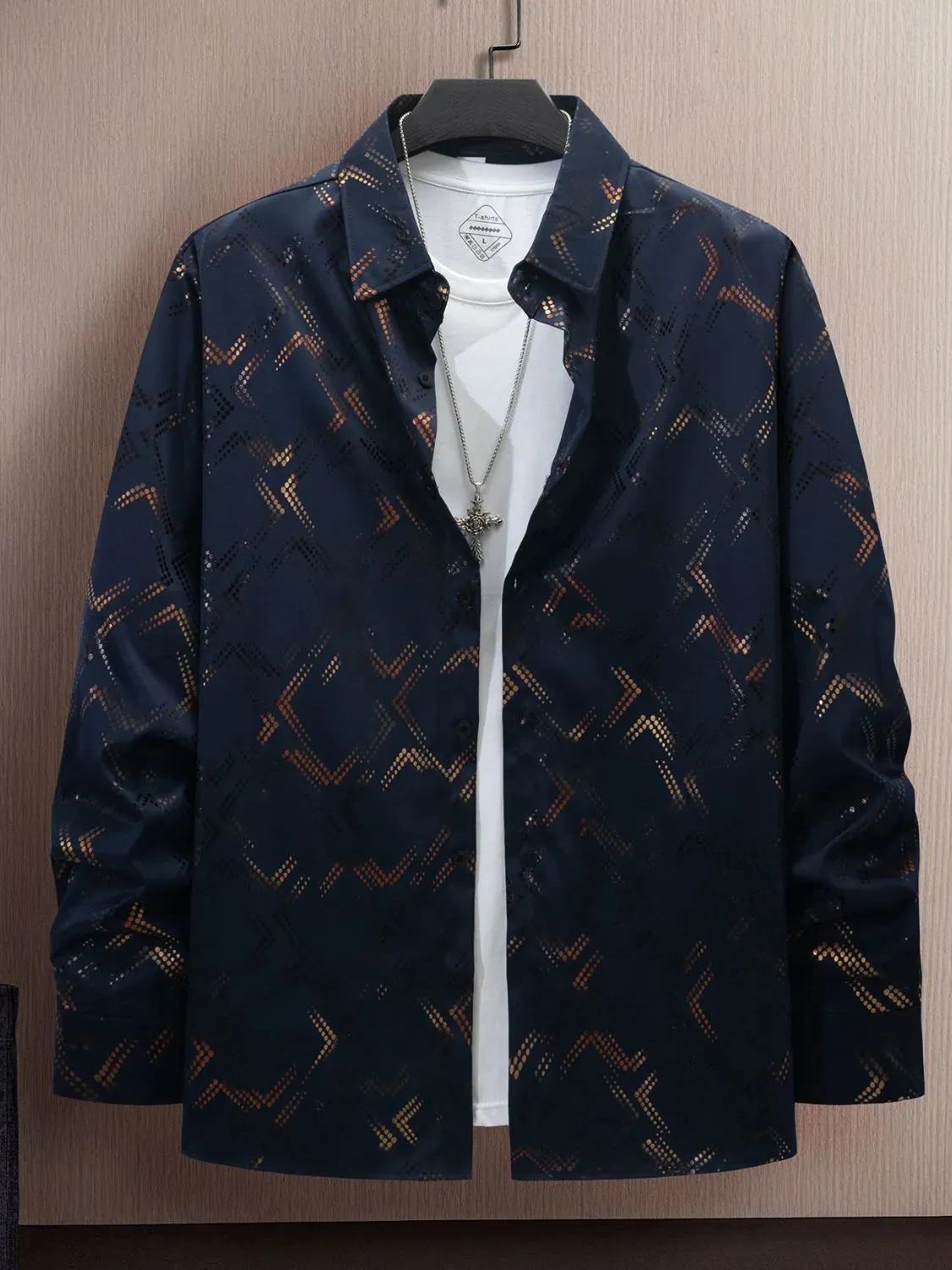 Men's Full Size Button Up Long Sleeve Shirt Plus Size