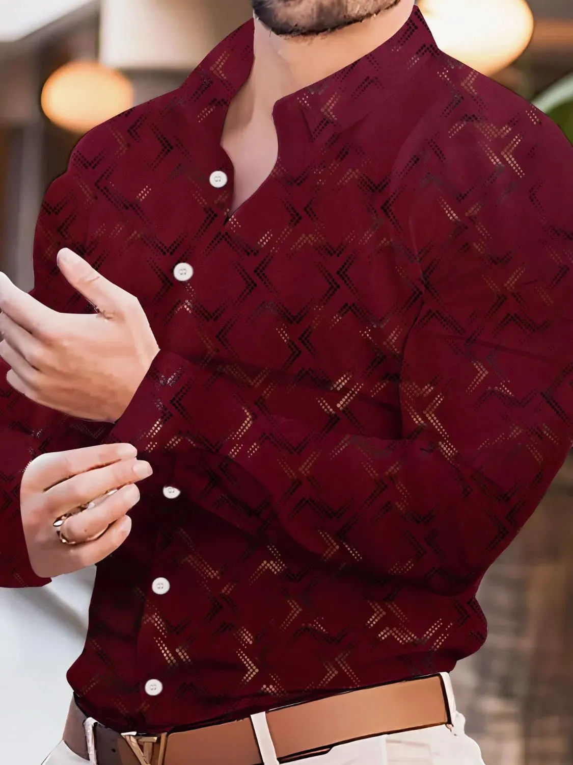 Men's Full Size Button Up Long Sleeve Shirt Plus Size