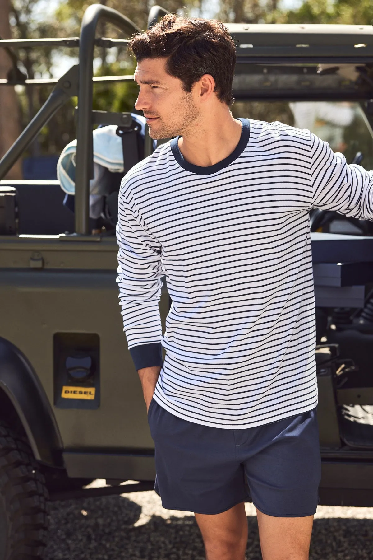 Men's Pima Long-Short Set in Eclipse