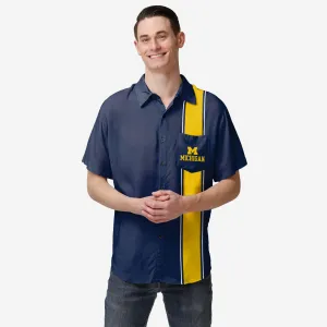 Michigan Wolverines Bowling Stripe Button Up Shirt