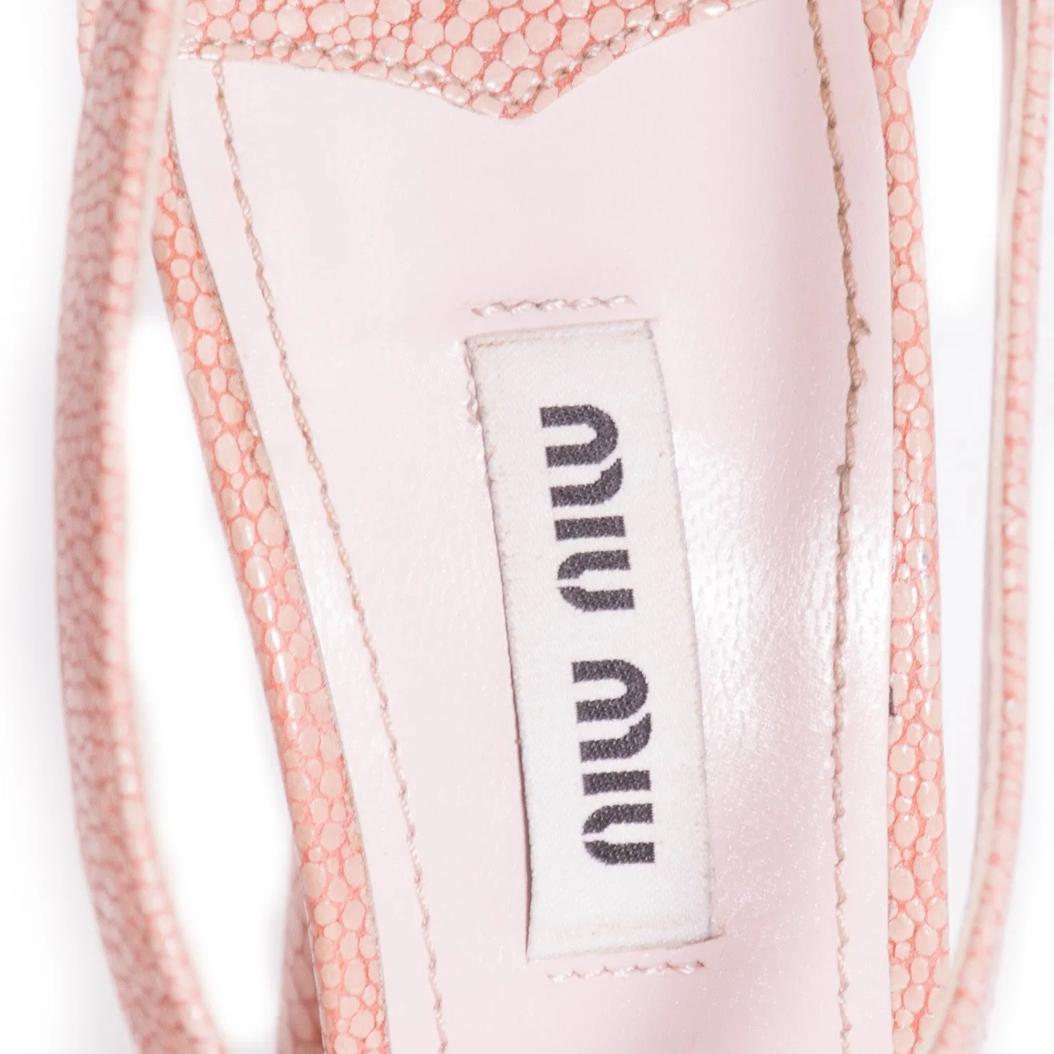 Miu Miu Nude Leather Sandals