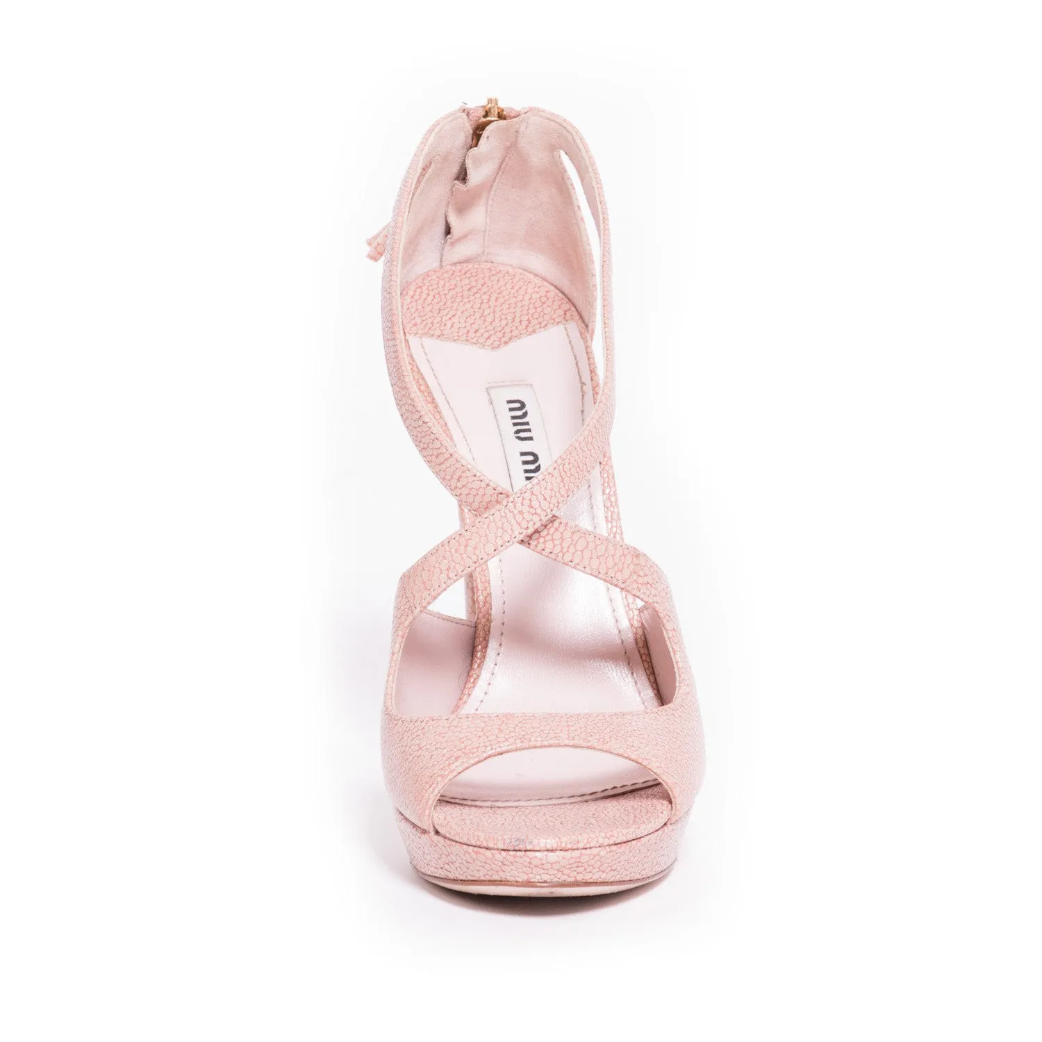 Miu Miu Nude Leather Sandals