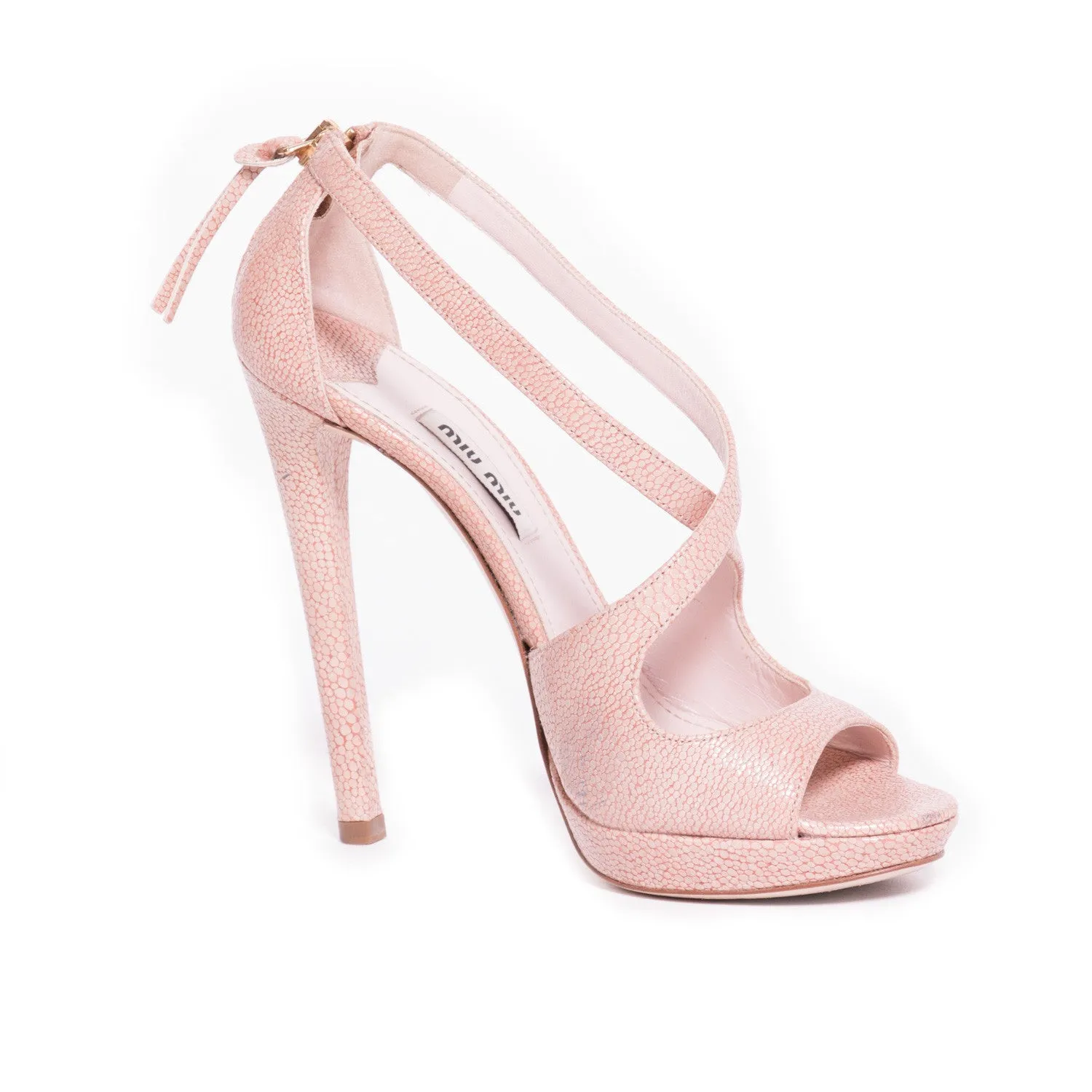 Miu Miu Nude Leather Sandals