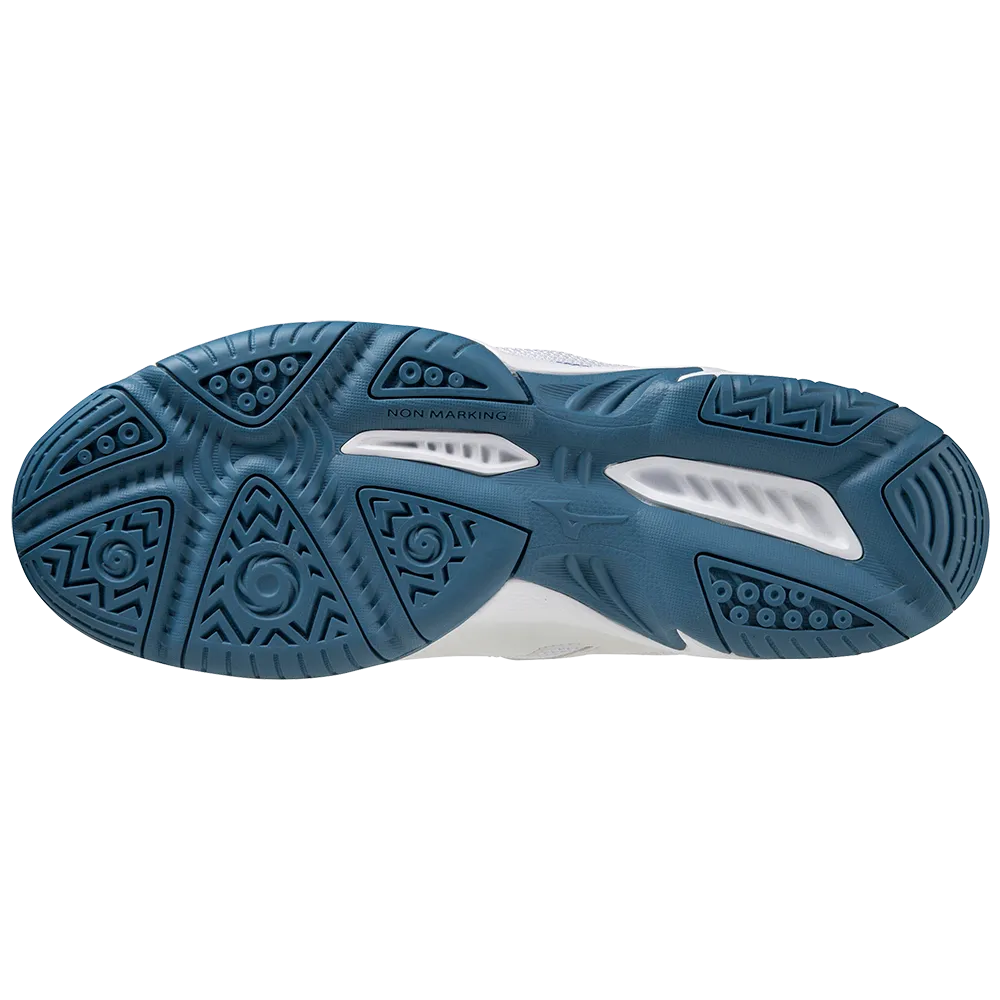 Mizuno Gate Sky Plus 3 Badminton Shoes (White/Tanager Turquoise/Blue Ashes)