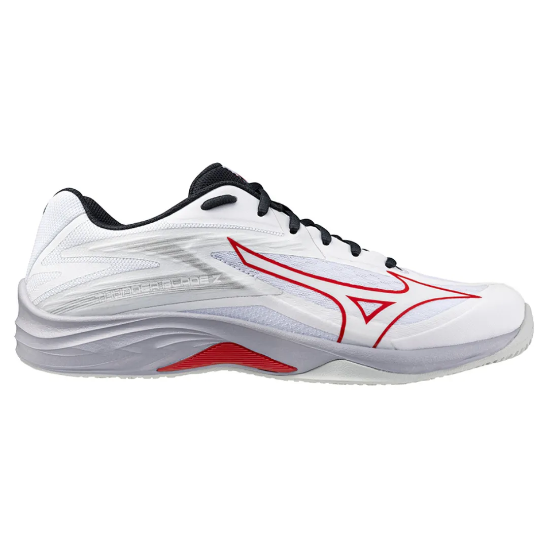 Mizuno Thunder Blade Z 2024 Unisex Volleyball Shoes (White/Salsa/Black)