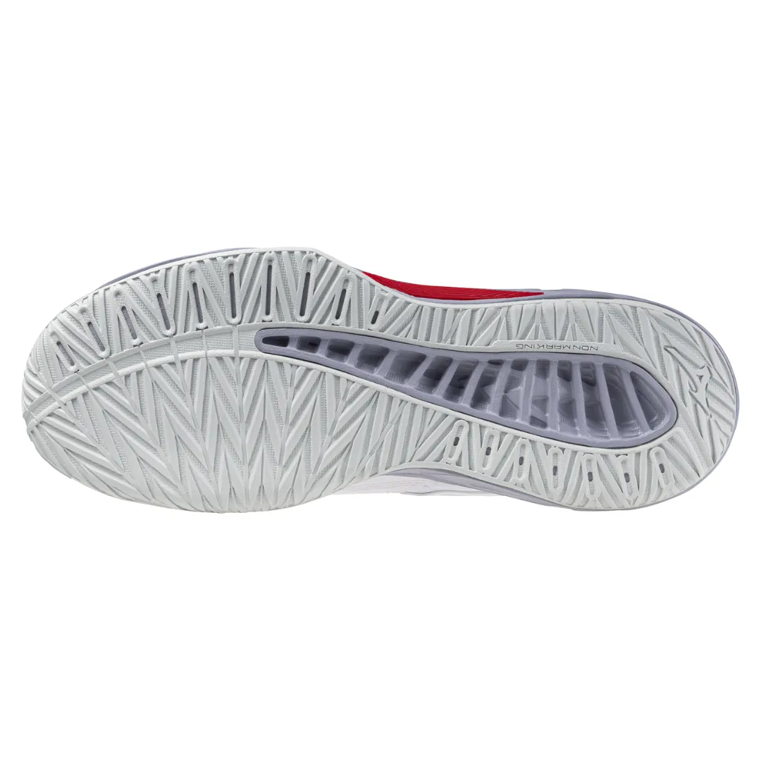 Mizuno Thunder Blade Z 2024 Unisex Volleyball Shoes (White/Salsa/Black)