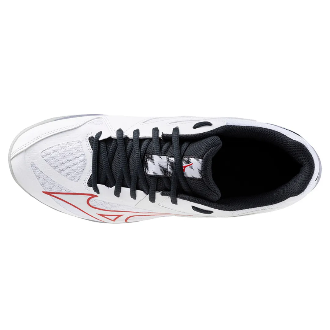 Mizuno Thunder Blade Z 2024 Unisex Volleyball Shoes (White/Salsa/Black)