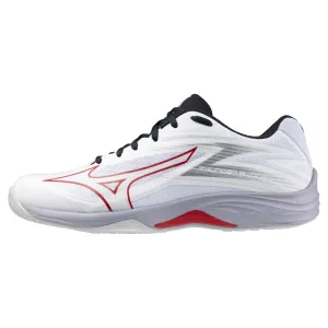 Mizuno Thunder Blade Z 2024 Unisex Volleyball Shoes (White/Salsa/Black)