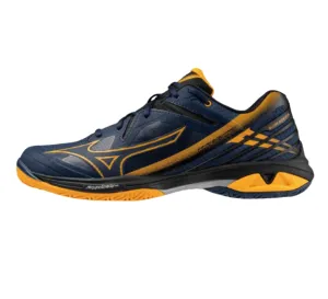 Mizuno Wave Claw 3 2024 Unisex Badminton Shoes (Dress Blues/Carrot Curl/Black)