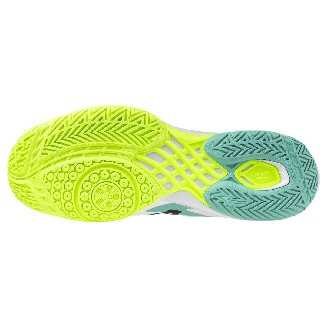 Mizuno Wave Claw 3 2024 Unisex Badminton Shoes (White/Black/Mizuno Neo Lime)