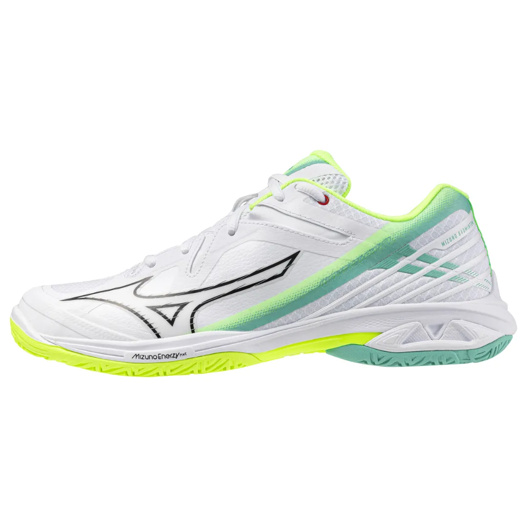 Mizuno Wave Claw 3 2024 Unisex Badminton Shoes (White/Black/Mizuno Neo Lime)