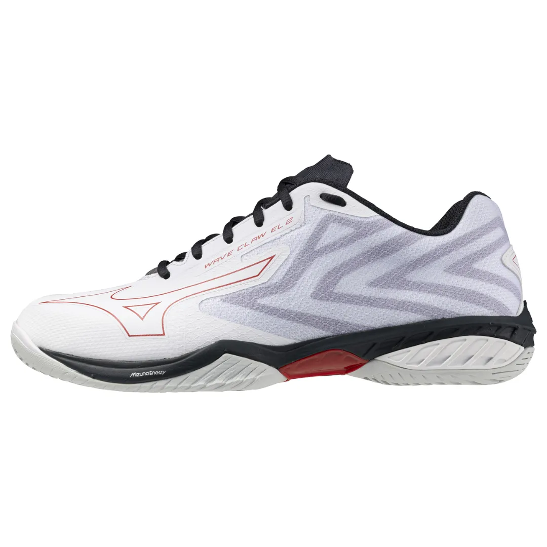 Mizuno Wave Claw EL 2 2024 Unisex Badminton Shoes (White/Salsa/Vulcan)