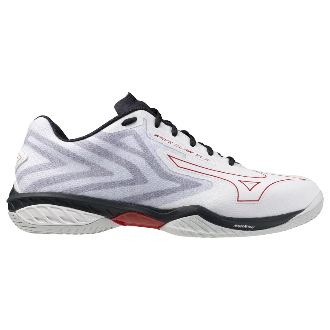 Mizuno Wave Claw EL 2 2024 Unisex Badminton Shoes (White/Salsa/Vulcan)