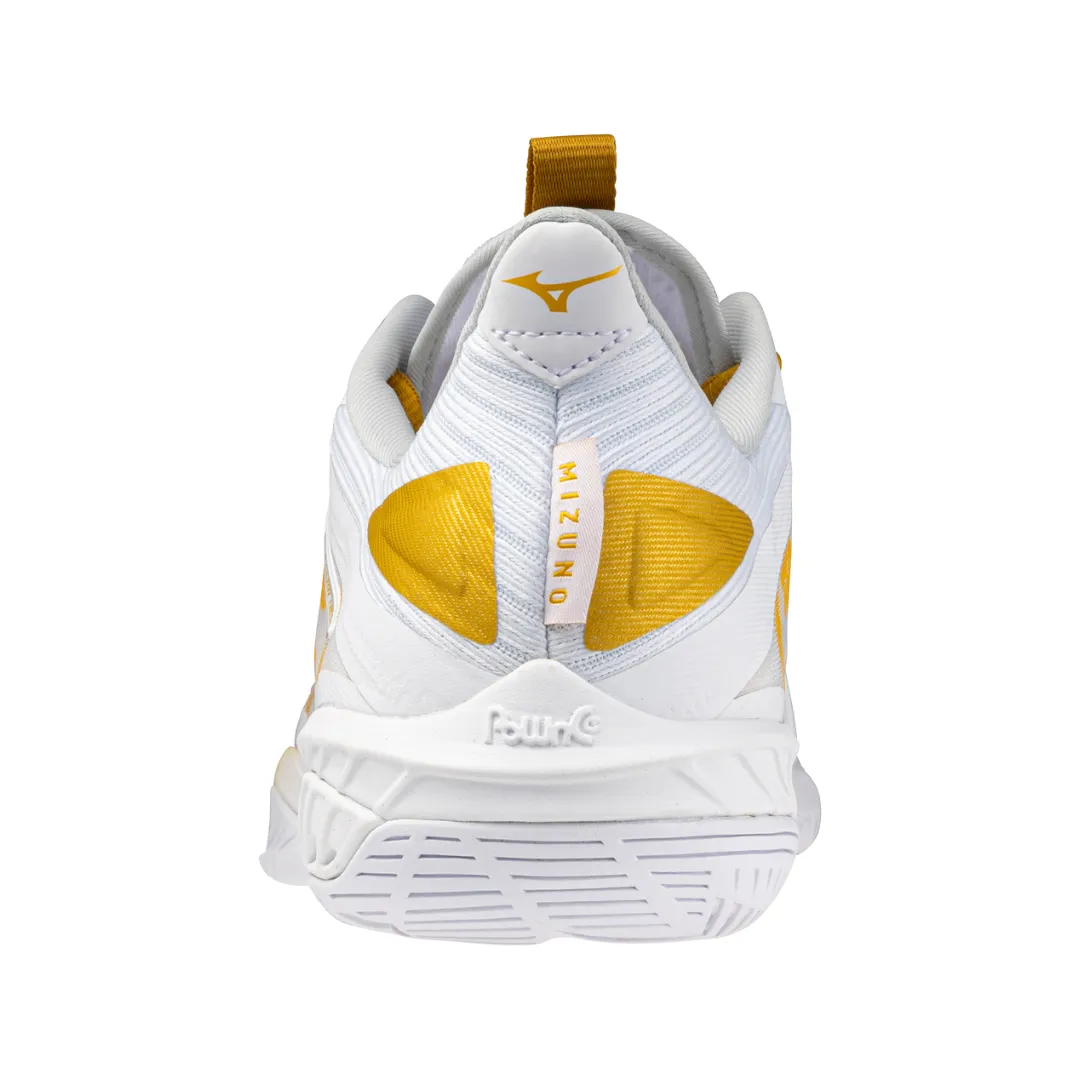Mizuno Wave Claw Neo 2 2024 Unisex Badminton Shoes (White/Black Oyster/MP Gold)