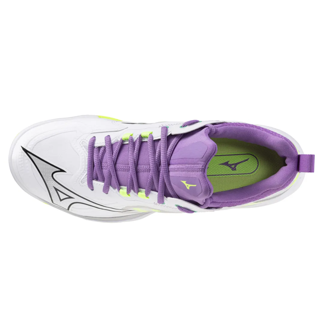 Mizuno Wave Claw Neo 3 2024 Unisex Badminton Shoes (White/Mizuno Neo Lime/Lavender)
