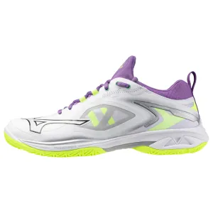 Mizuno Wave Claw Neo 3 2024 Unisex Badminton Shoes (White/Mizuno Neo Lime/Lavender)