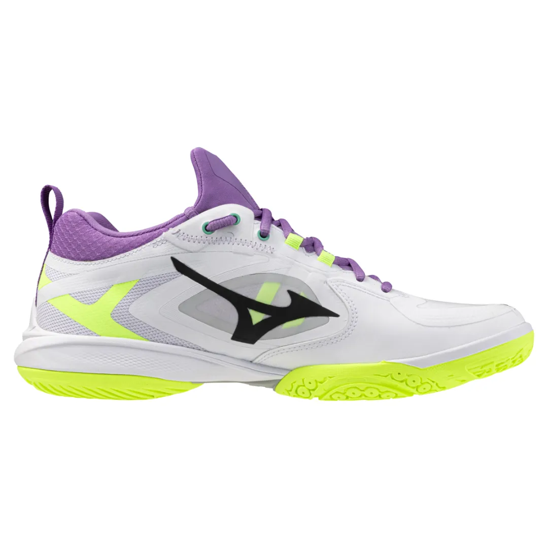 Mizuno Wave Claw Neo 3 2024 Unisex Badminton Shoes (White/Mizuno Neo Lime/Lavender)