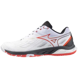 Mizuno Wave Fang 2 2024 Unisex Badminton Shoes (White/Radiant Red/Ebony)
