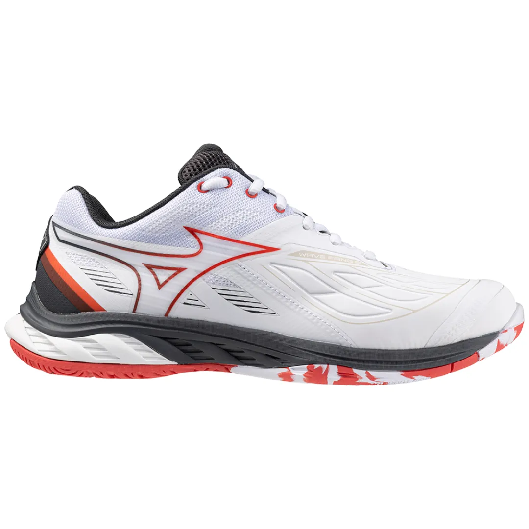 Mizuno Wave Fang 2 2024 Unisex Badminton Shoes (White/Radiant Red/Ebony)